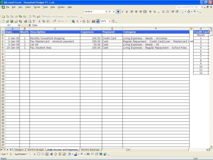 Spreadsheet appendix completing period