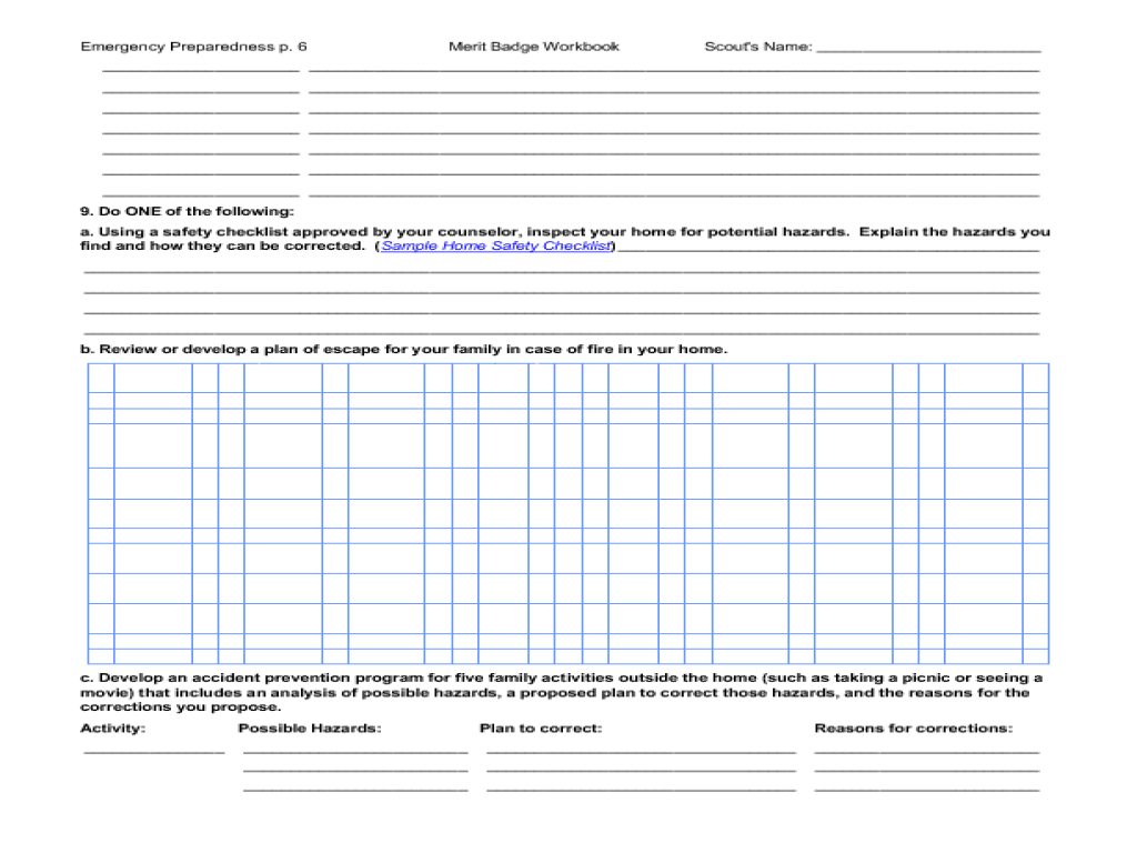 Emergency preparedness merit badge workbook answers