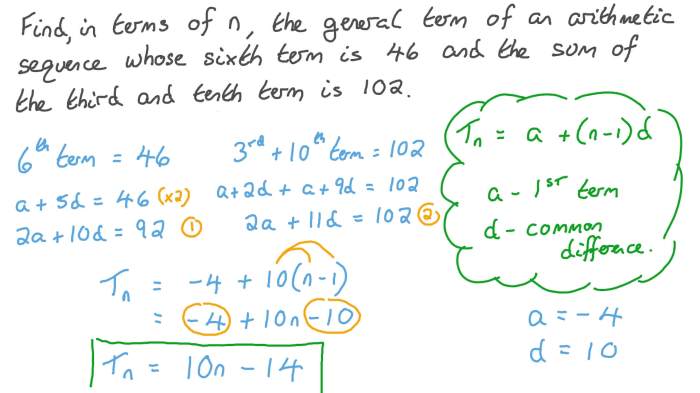 Sequence arithmetic seventh term